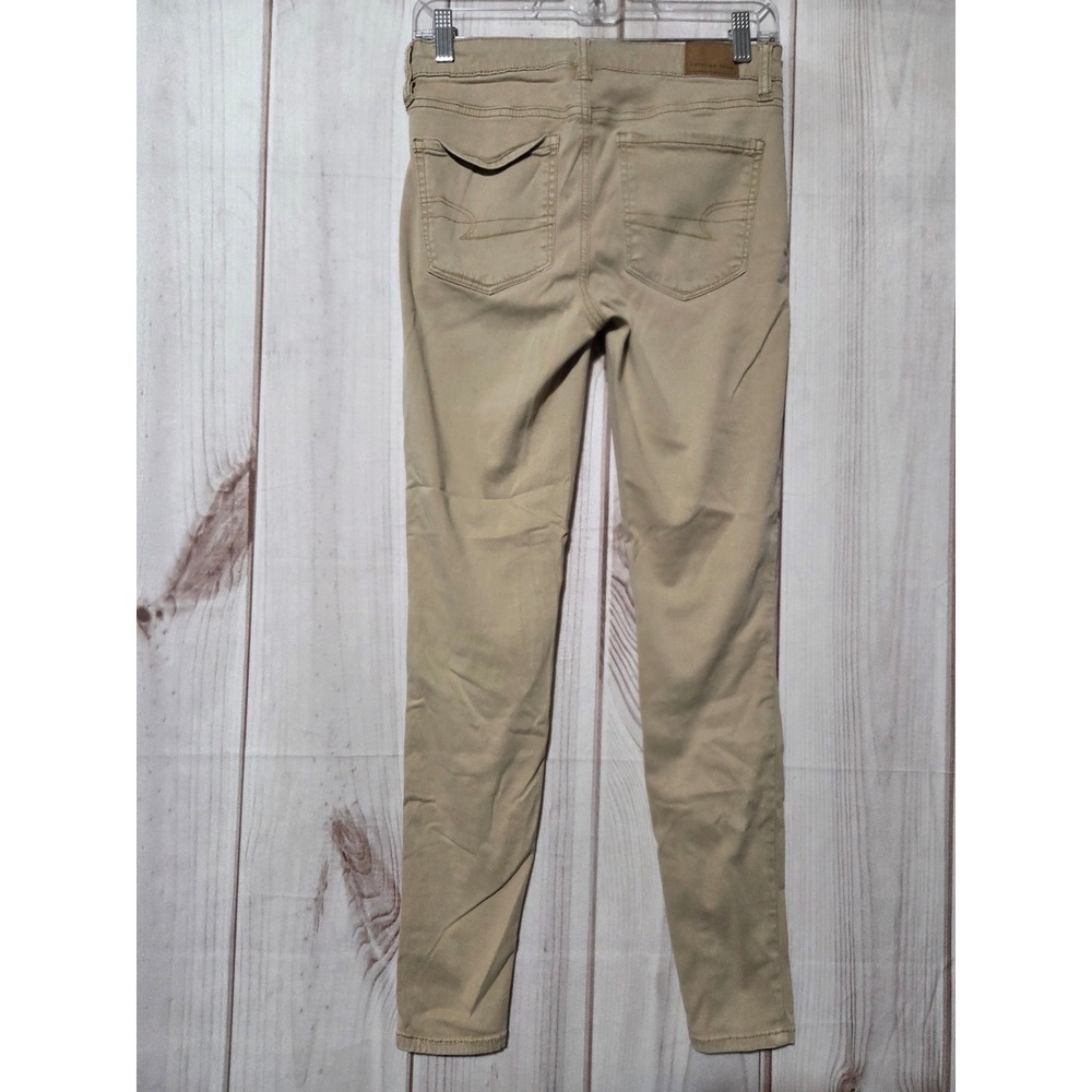 American Eagle Hi-Rise Jegging Khaki Stretch Skinny Pants Womens Size 4 Regular - Picture 2 of 7